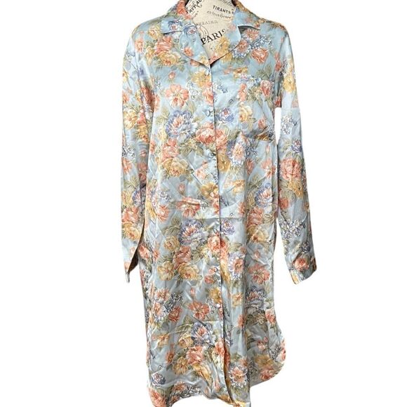 Vintage Radiadic Fashiodi Floral Front Button Sleepwear/Lounge Wear in Size M - Picture 2 of 12